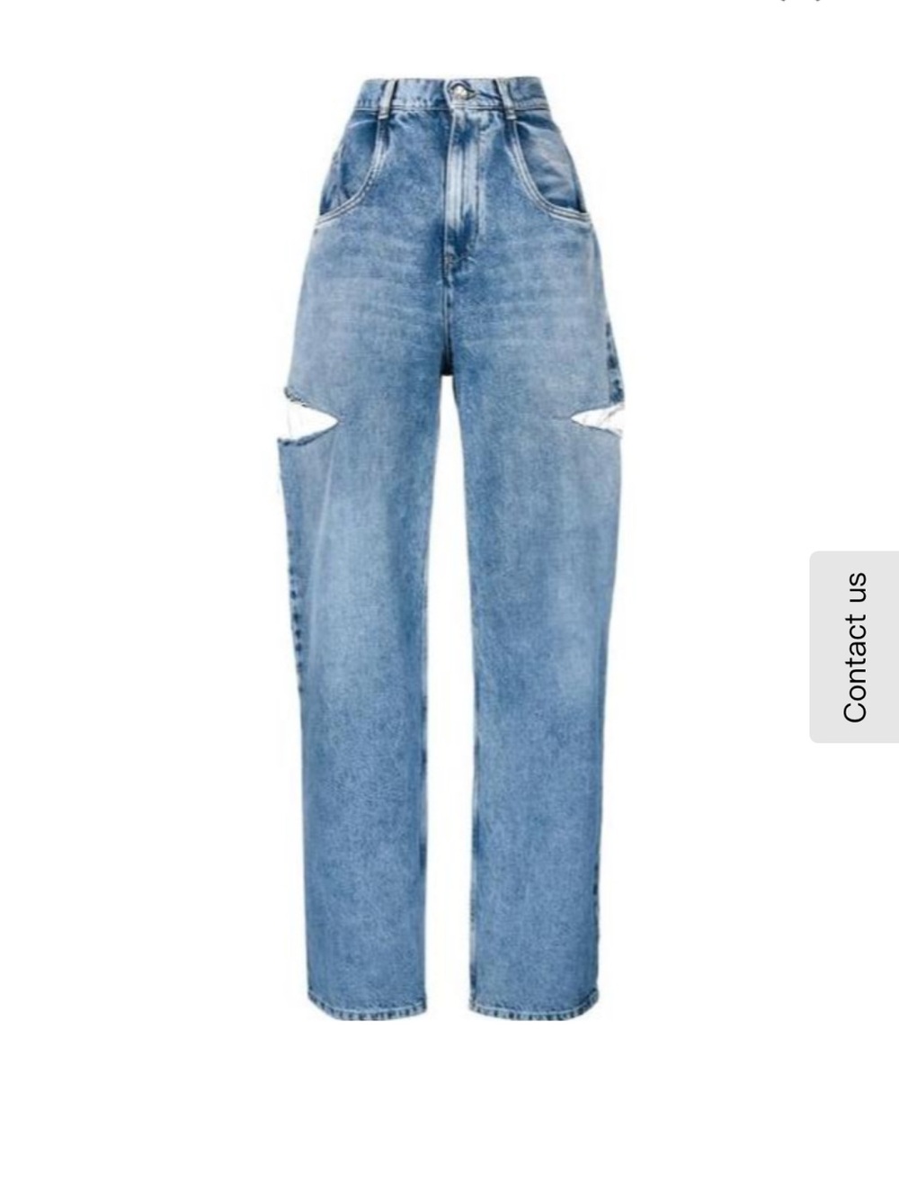 Maison Martin Margiela Women's Boyfriend Jeans in Faded Blue with Knee Slits